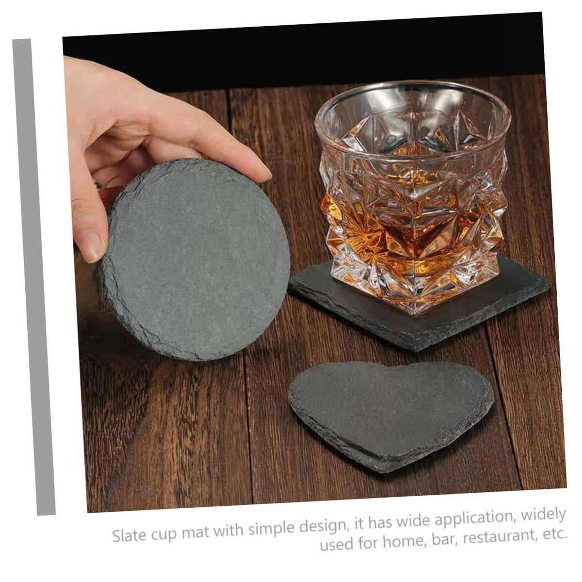12pcs Natural Stone Coasters Non-Slip Drink Set J3479