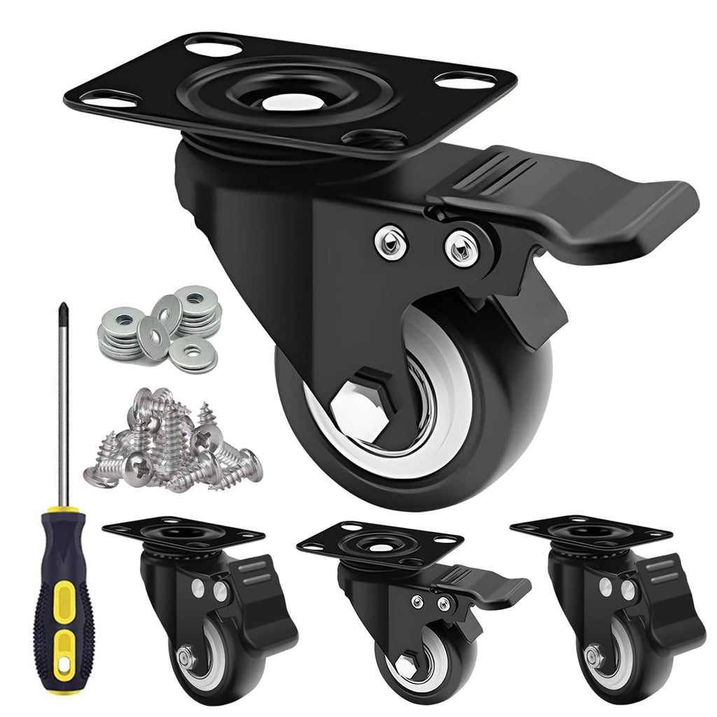 2 Inch Caster Wheel Set of 4 with Dual Brake V7651