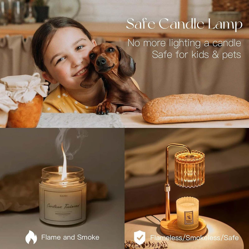 Candle Warmer Lamp with Timer, 2 Bulbs Height Adjustable Dimmable D4533