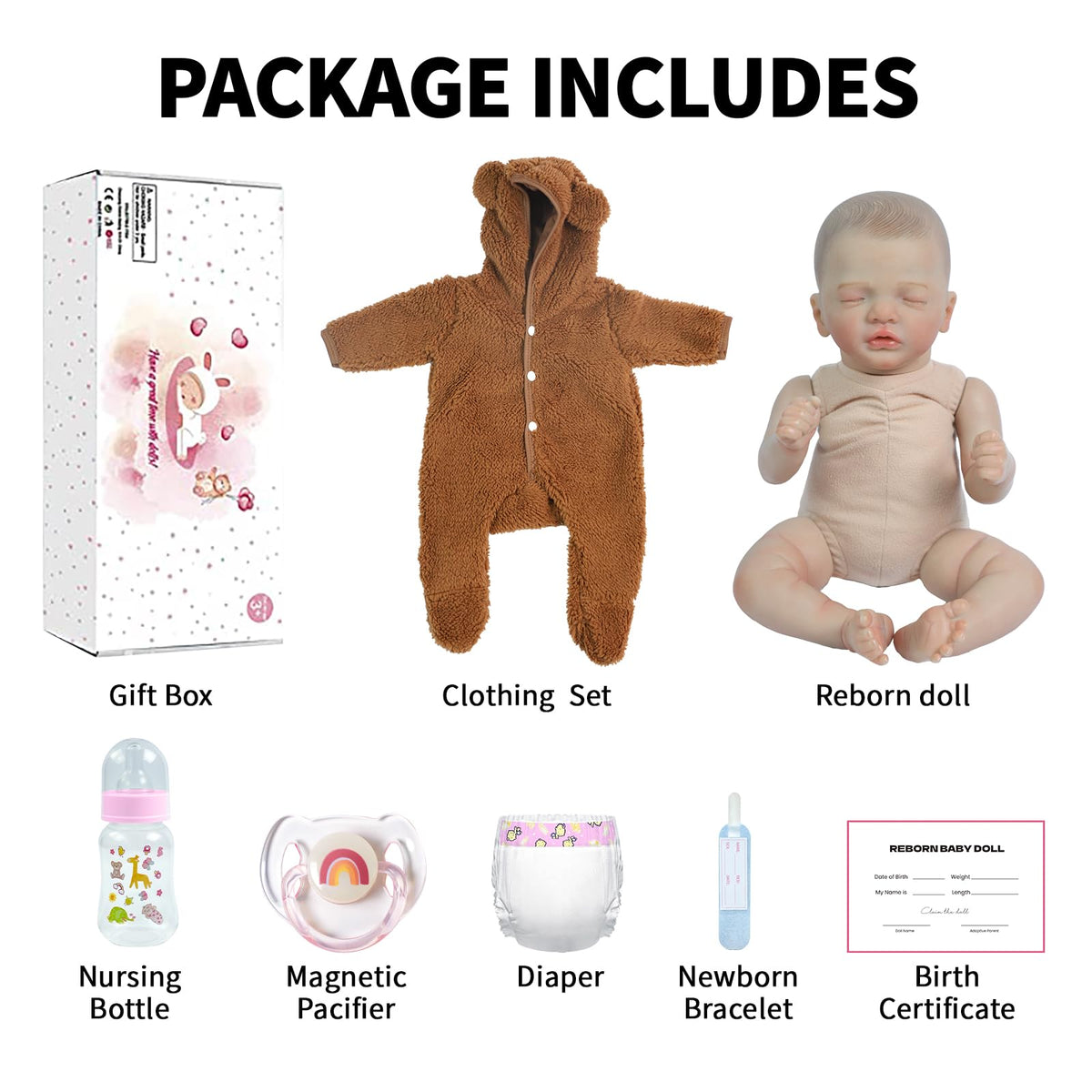20 Inch Weighted Vinyl Baby Doll C31815