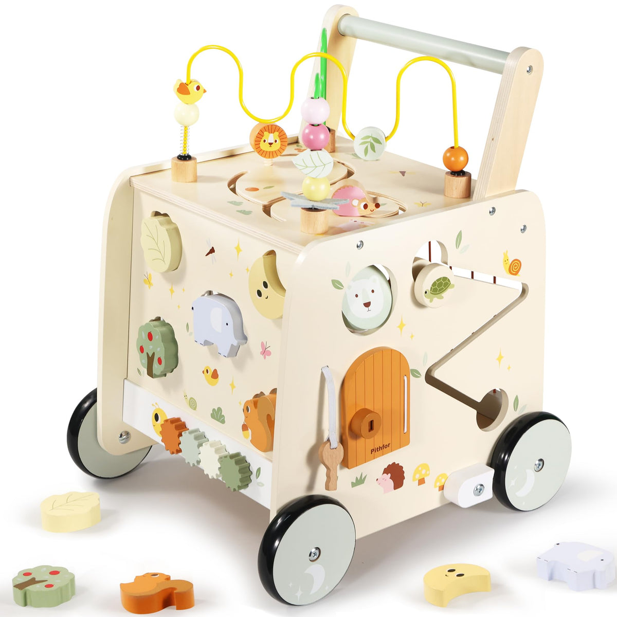 Wooden Activity Cube Push Walker J80179