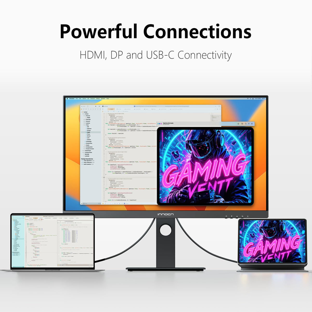 27" 4K USB-C IPS Monitor with Built-in Speakers, Black F62047