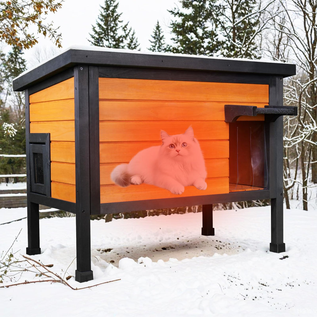 Outdoor Insulated Wooden Cat House I55770