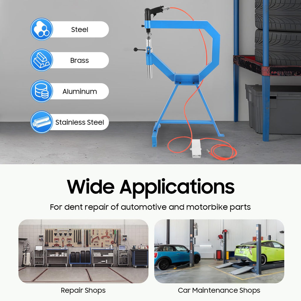 Pneumatic Planishing Hammer with Steel Frame Stand and Foot Pedal V8563