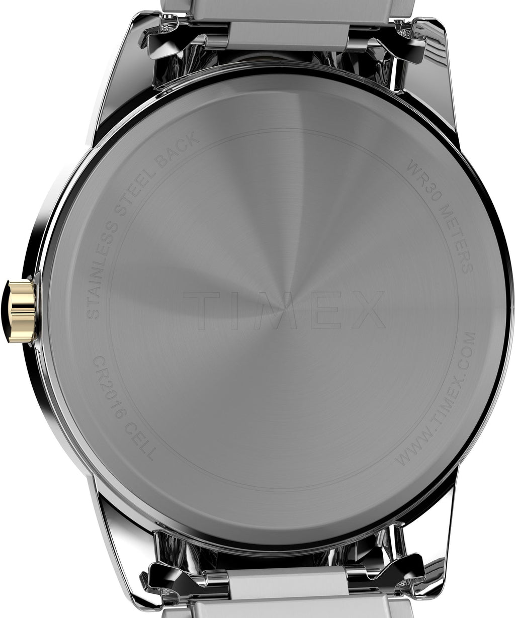 Men's 40mm Watch Two-Tone Expansion Band White Dial V4165