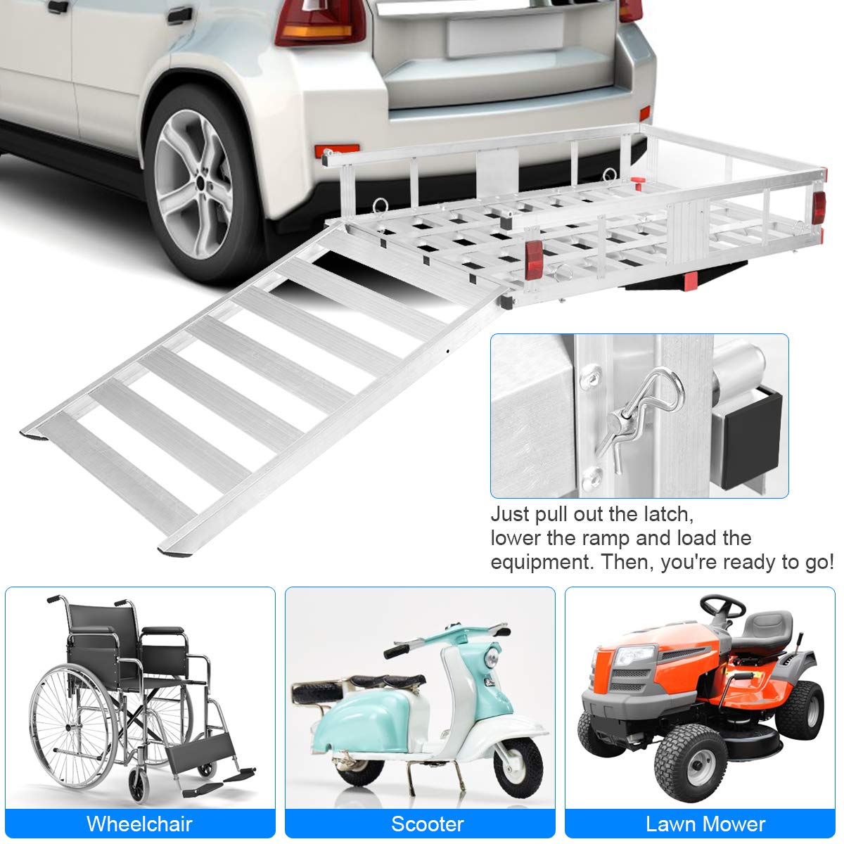 Aluminum Cargo Carrier with Ramp I2880