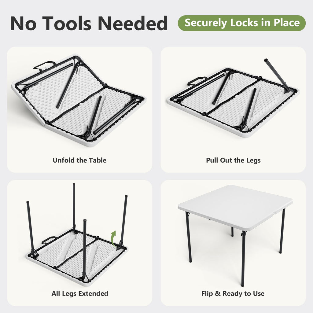 36 Inch Square Folding Card Table with Carrying Handle X4731