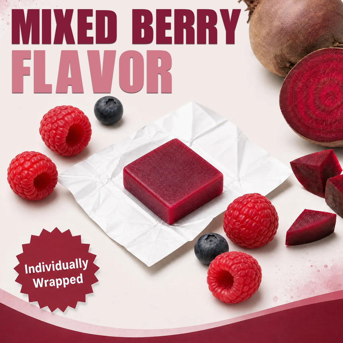 Beet Root Chews with CoQ10, Mixed Berry, 90 Ct C89239