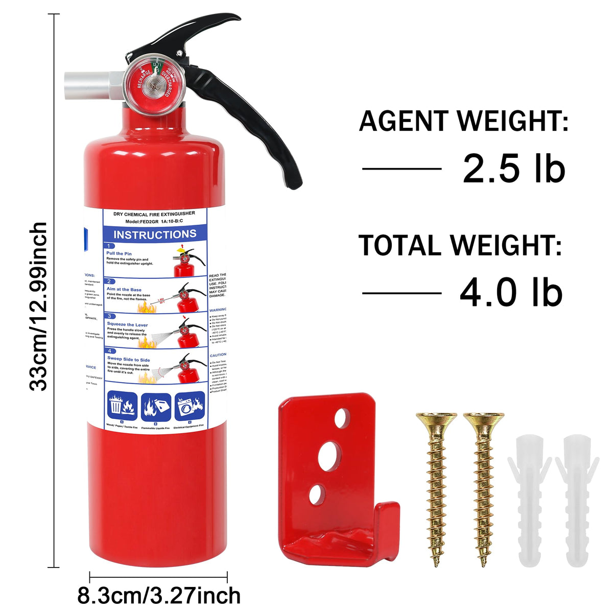 2.5lb ABC Dry Chemical Fire Extinguisher O420220