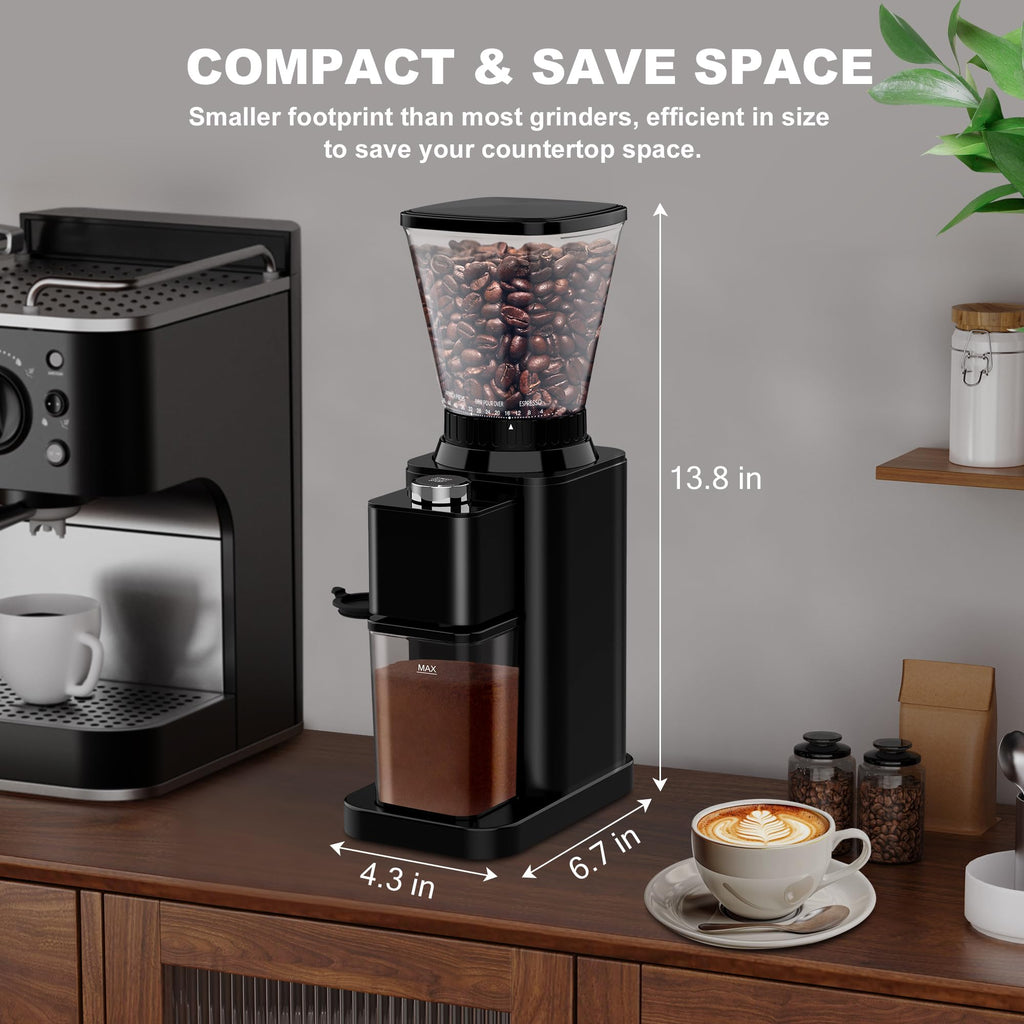Black Electric Conical Burr Coffee Grinder U48784