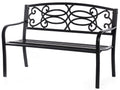 Steel Outdoor Patio Garden Bench with Cast Iron Backrest S80344