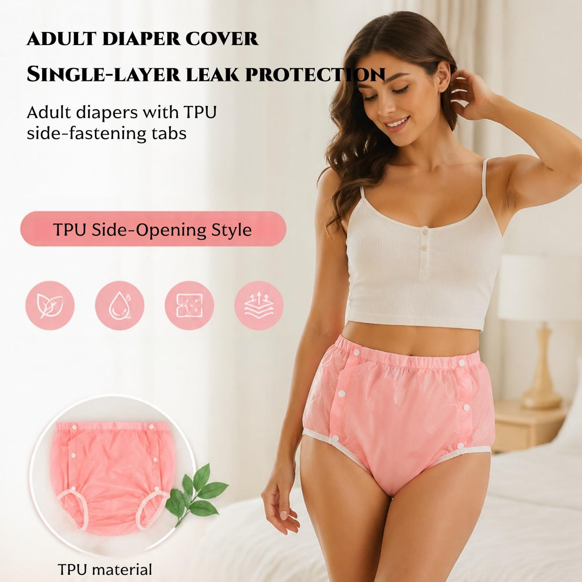 TPU Snap-on Washable Reusable Incontinence Pants V344