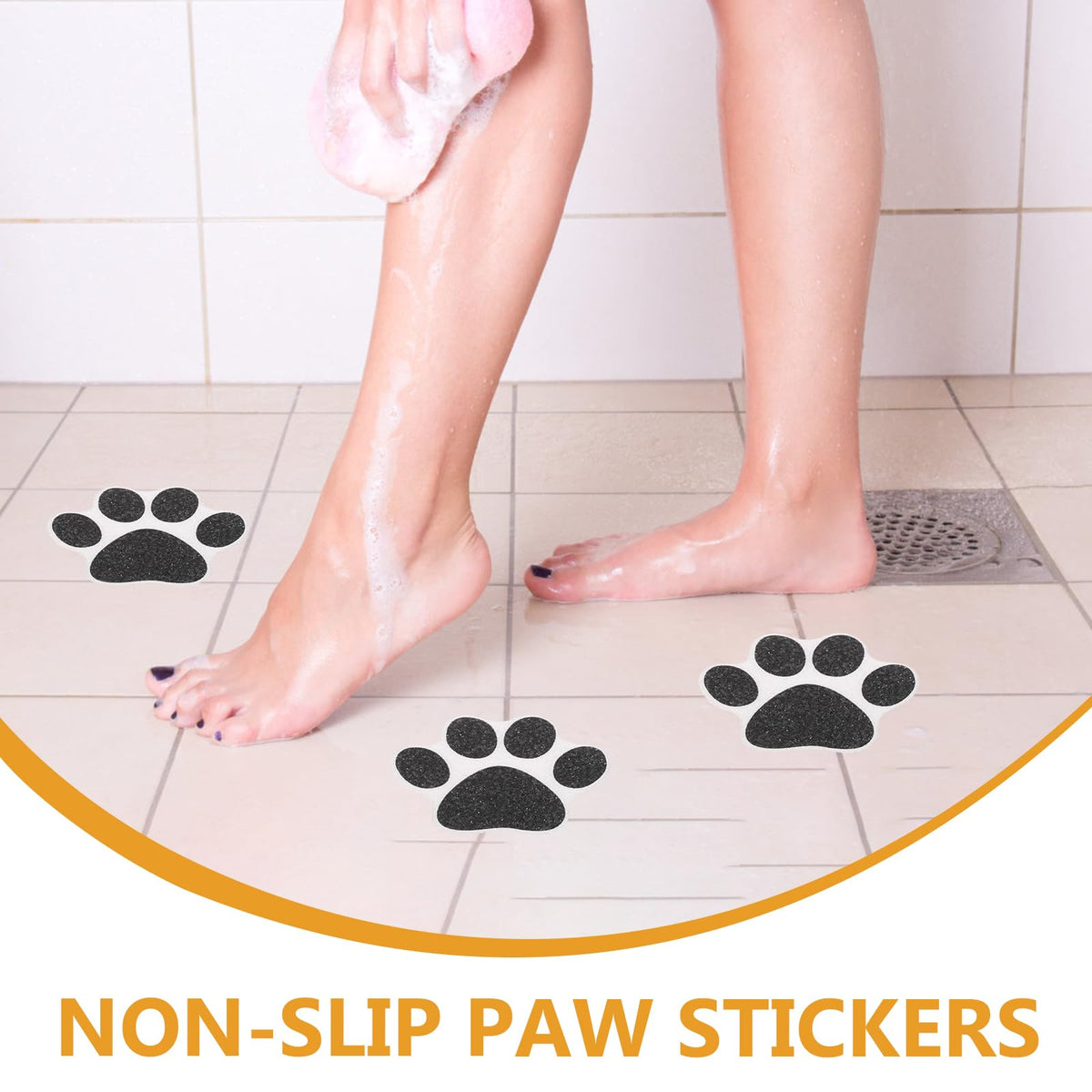 Non Slip Bathtub Stickers 10 pcs Dog Paw Decals W74696