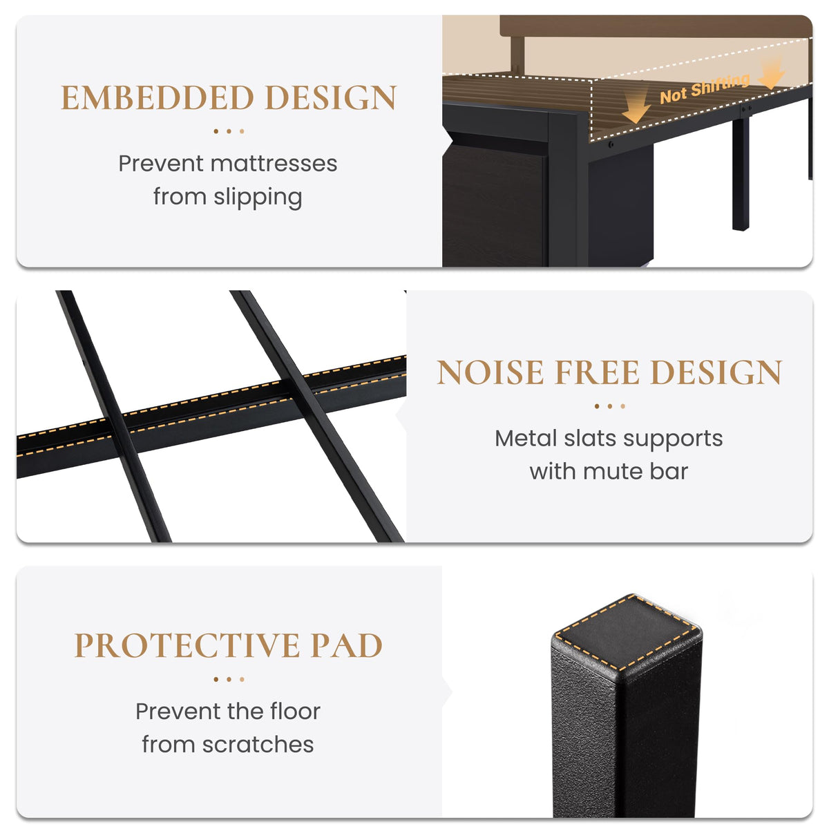 Queen Led Bed Frame with 2 Storage Drawers and Charging Station, Black E116278