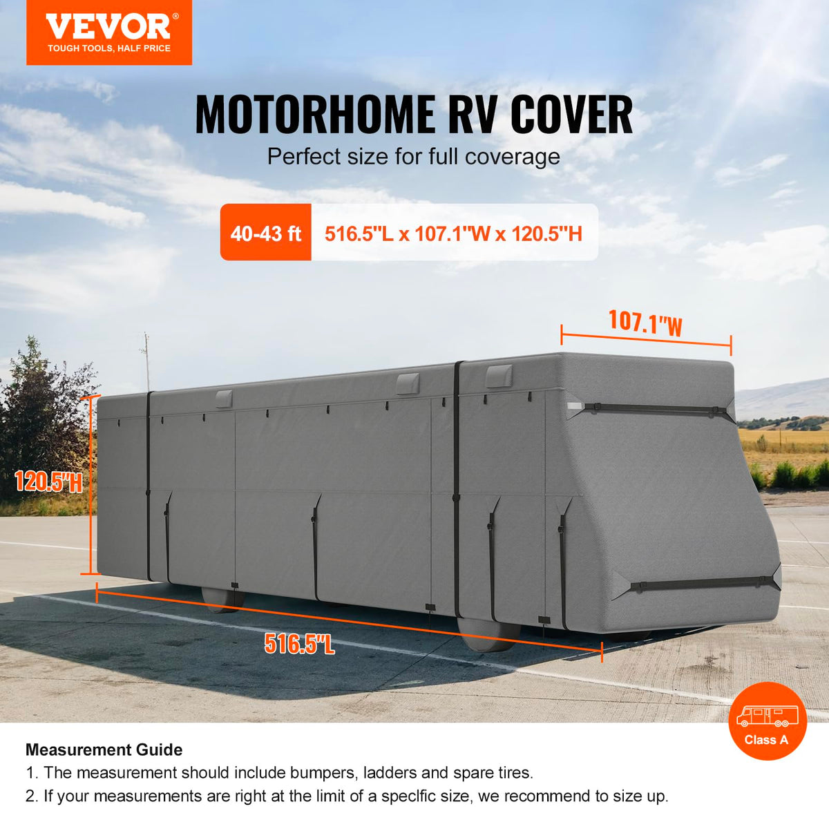 40-43 ft Non-Woven Fabric Waterproof RV Cover with Storage Bag I352