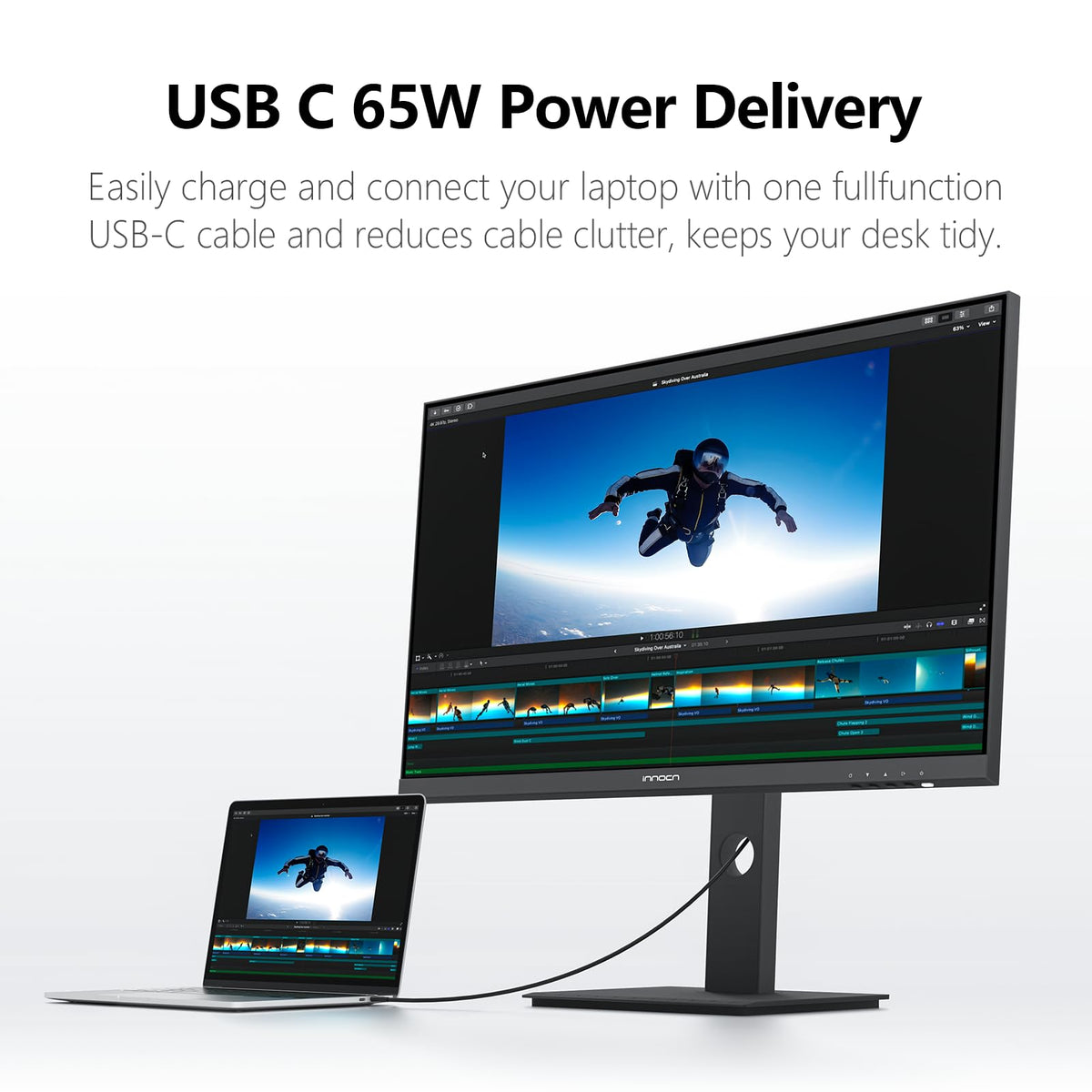 27" 4K USB-C IPS Monitor with Built-in Speakers, Black F62047