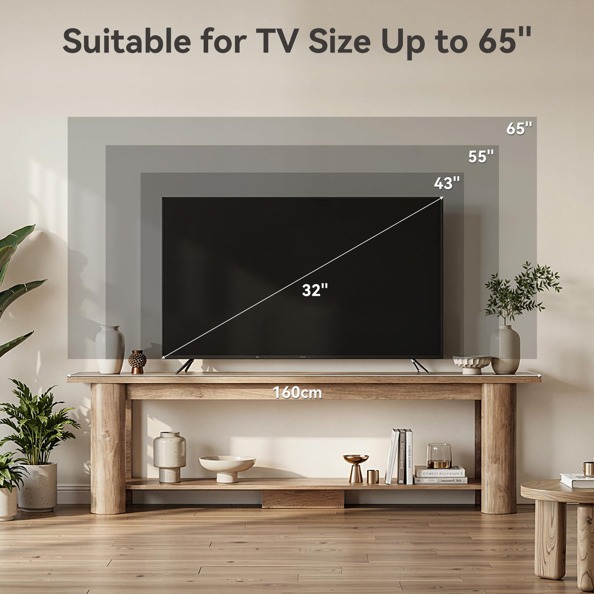 65 Inch Rustic Brown TV Stand C1049