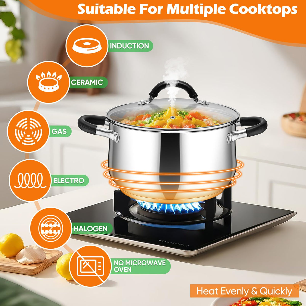 6 Quart Stainless Steel Stock Pot X436