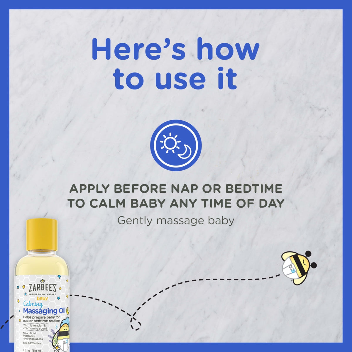 Baby Calming Massage Oil, Lavender & Chamomile, 4 fl oz I426