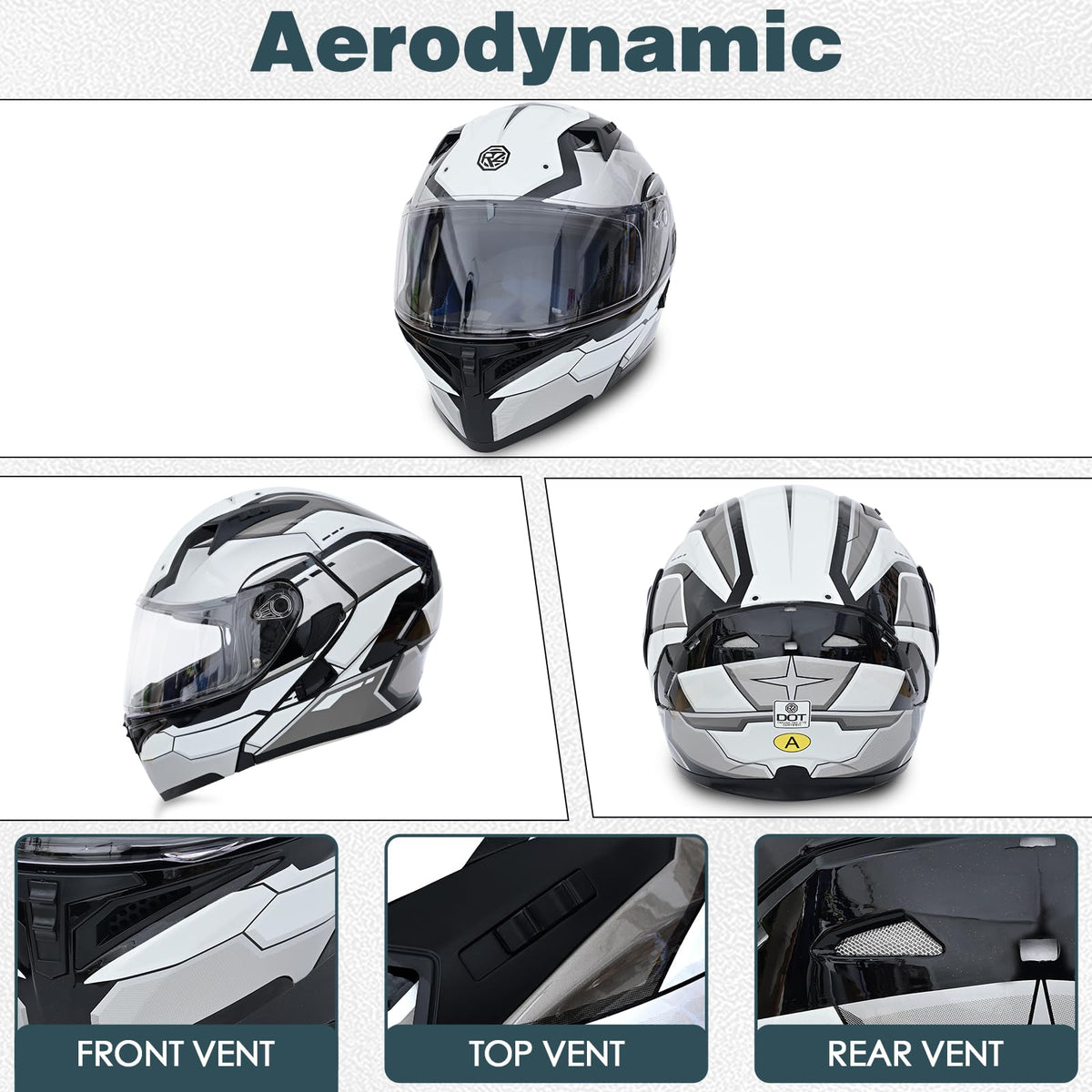 DOT Approved Flip Up Full Face Modular Motorcycle Helmet with Dual Visor X603