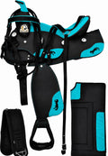 Lightweight Synthetic Western Trail Saddle Set with Pad, Girth & Stirrups K69089