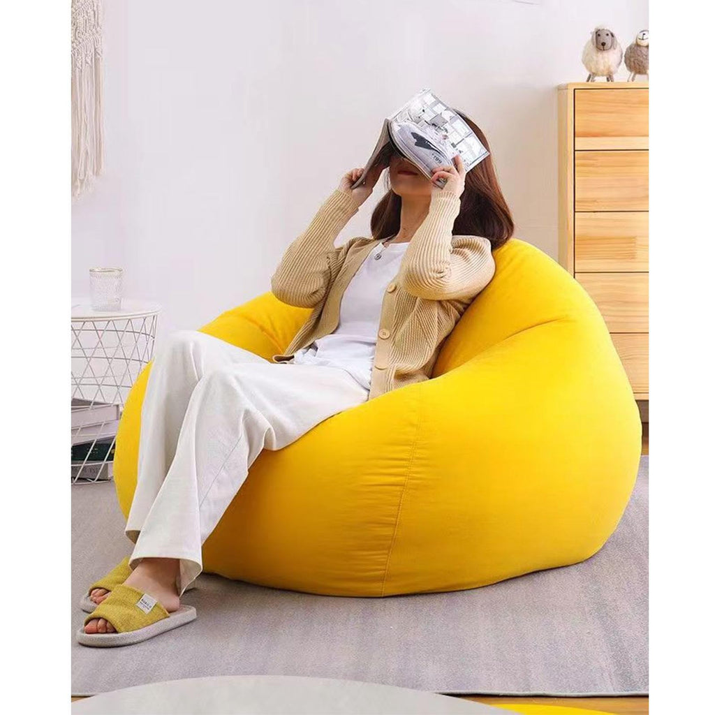 Yellow Large Bean Bag Chair Cover N293