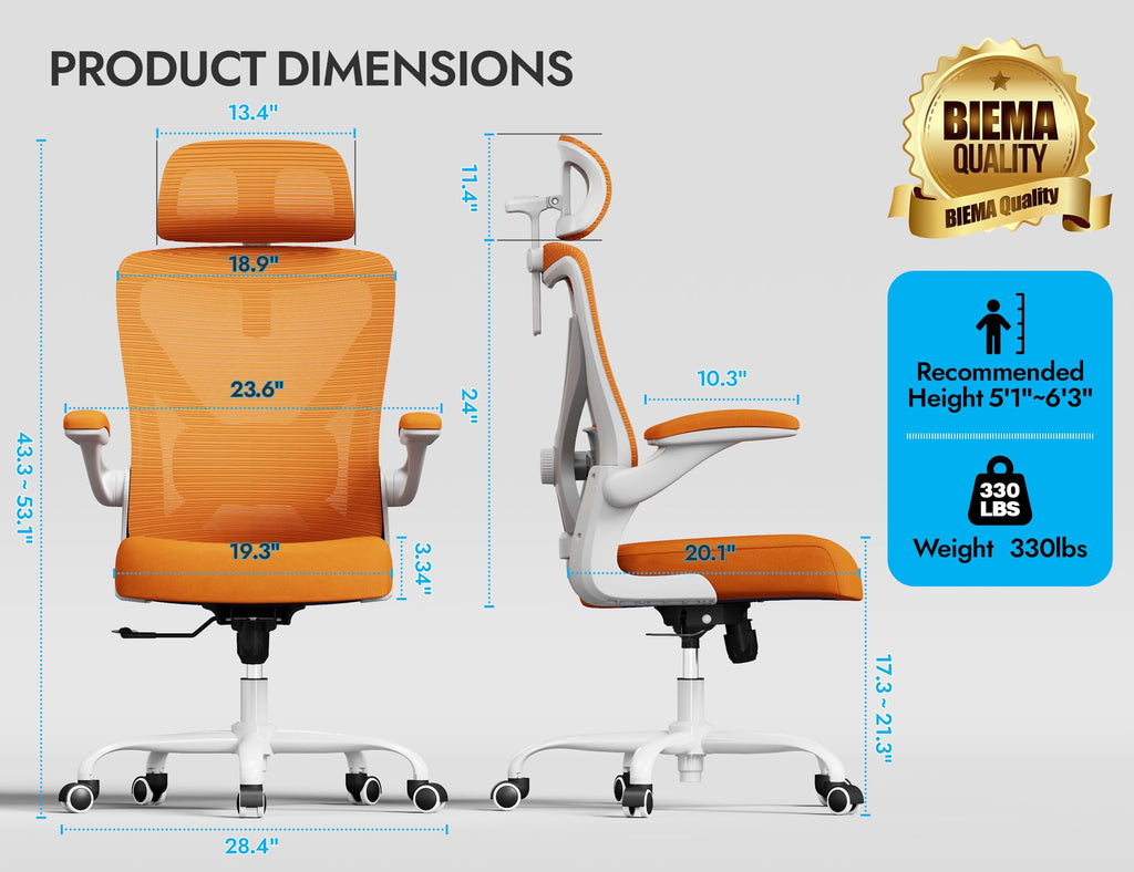 Ergonomic Mesh Office Chair with Headrest O581863