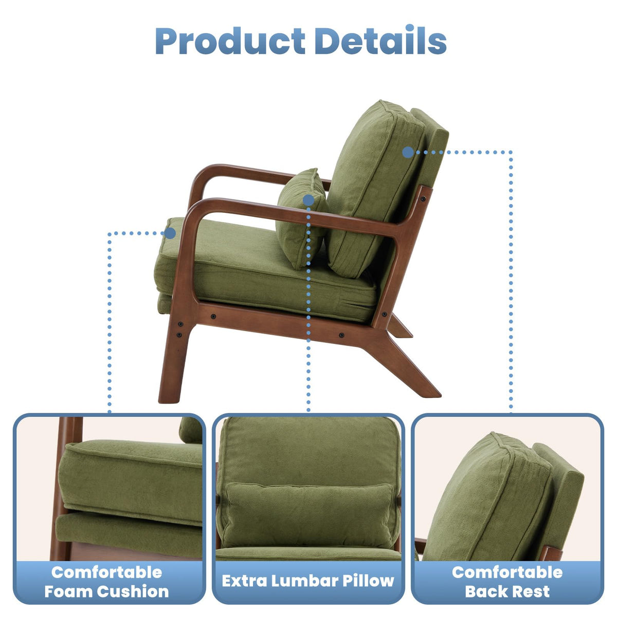Mid Century Accent Chairs Set of 2 A7877
