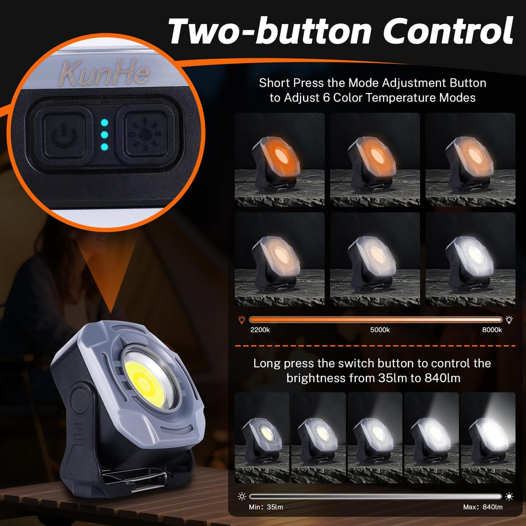 3 Pack 4000mAh 840 Lumens Magnetic Rechargeable Work Light X56679