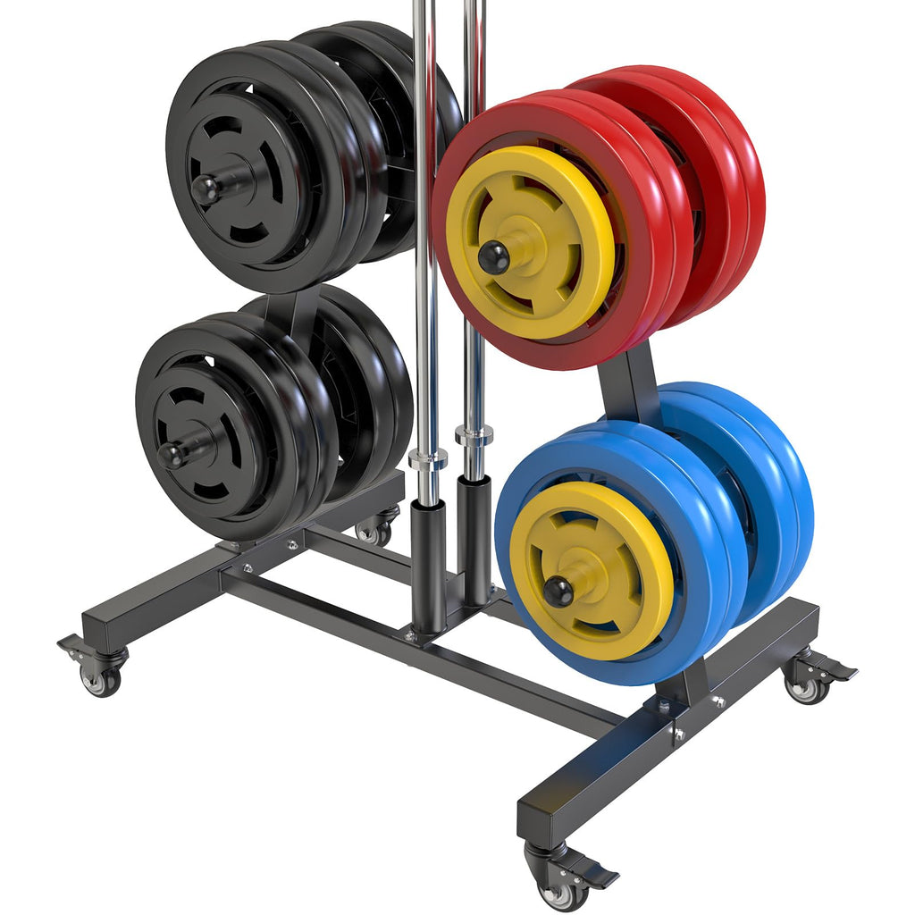 2" Olympic Weight Plate Tree Rack and Barbell Holders F721