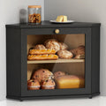2 Tier Black Corner Bread Box G803