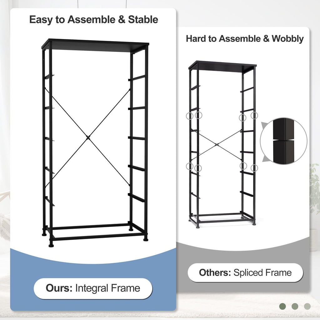 Black 6-Drawer Fabric Dresser S8803