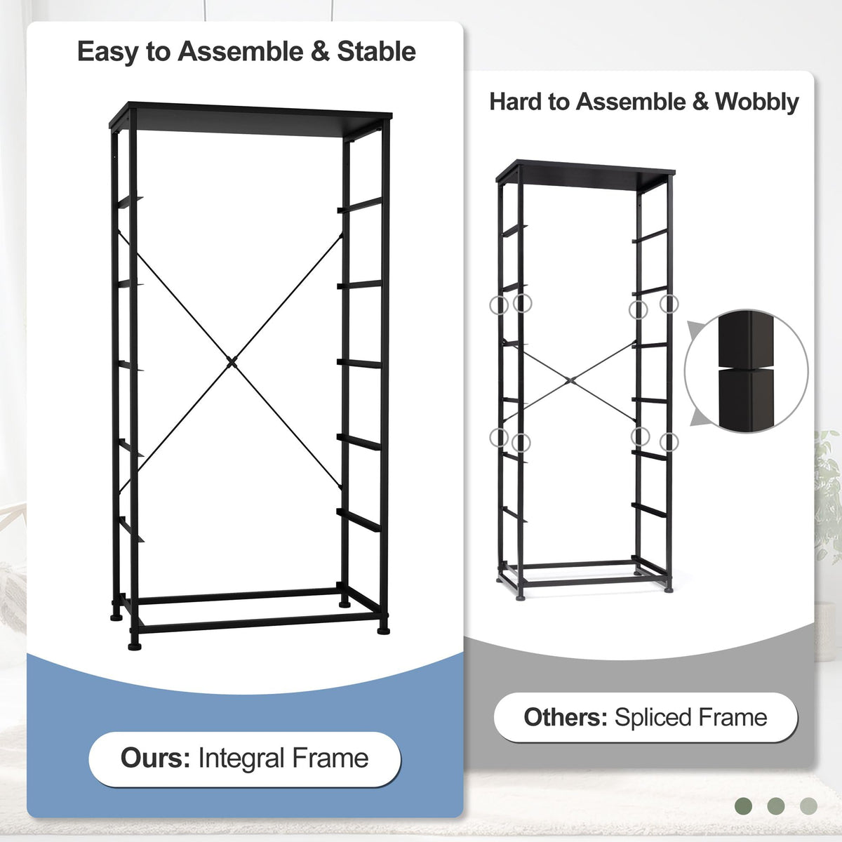 Black 6-Drawer Fabric Dresser S8803