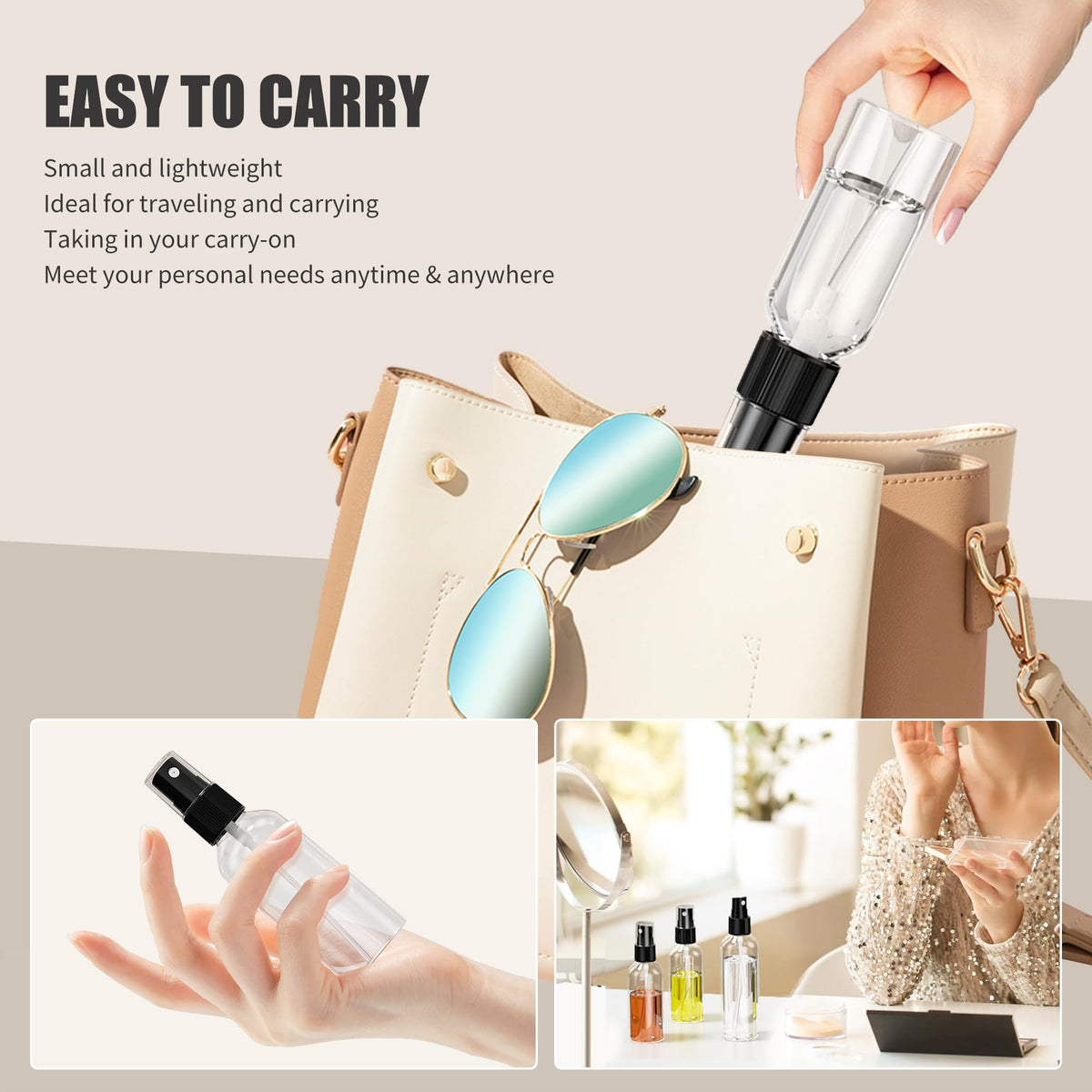 2.7oz/80ml 100PCS Plastic Spray Bottles Z186216