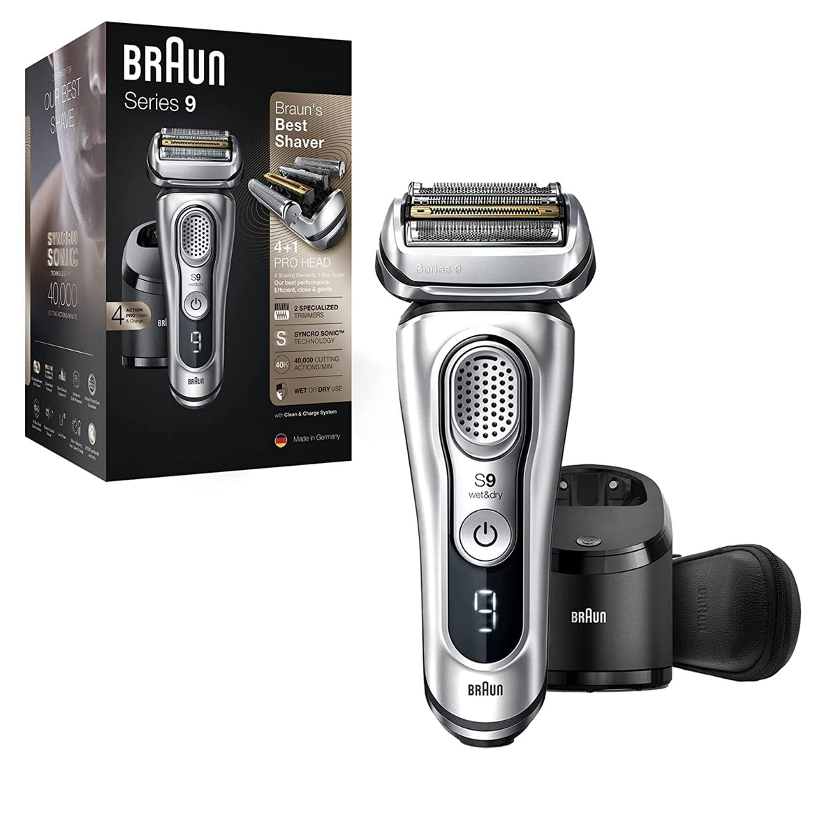 Electric Razor for Men, Waterproof Foil Shaver, Wet & Dry Shave, Silver C719678