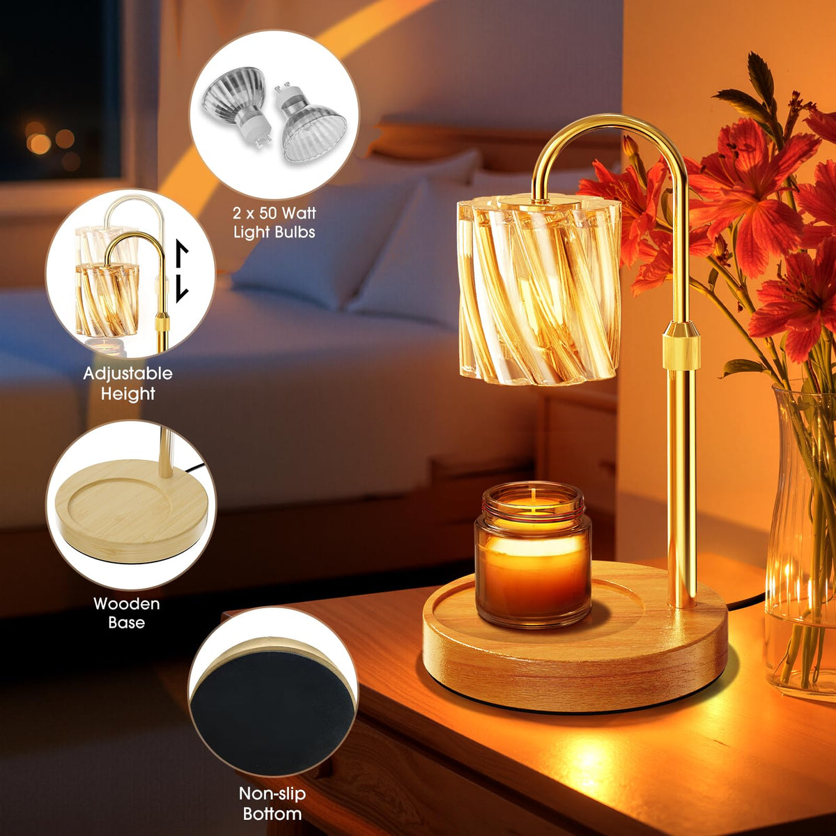 Candle Warmer Lamp with Timer Dimmer Y825876