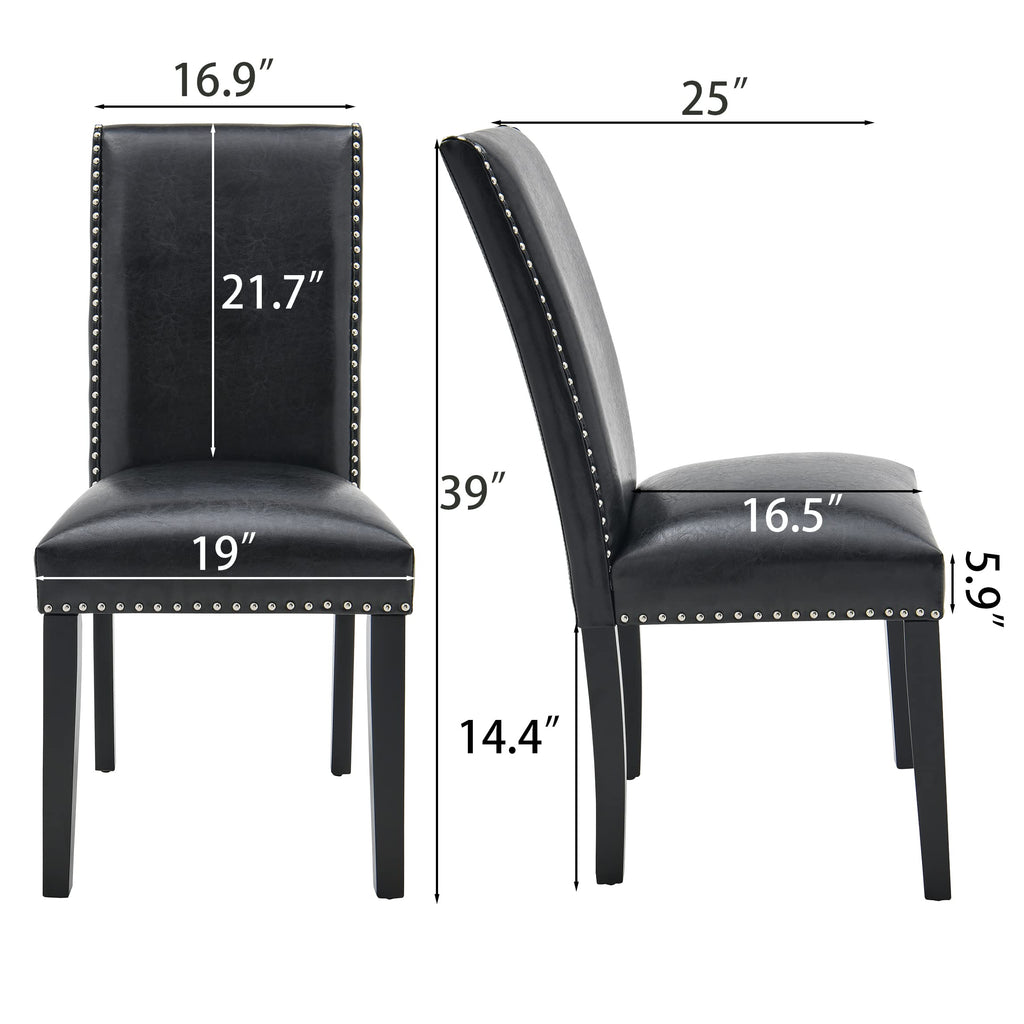 48" Glass Dining Table Set with 4 PU Leather Chairs T834886