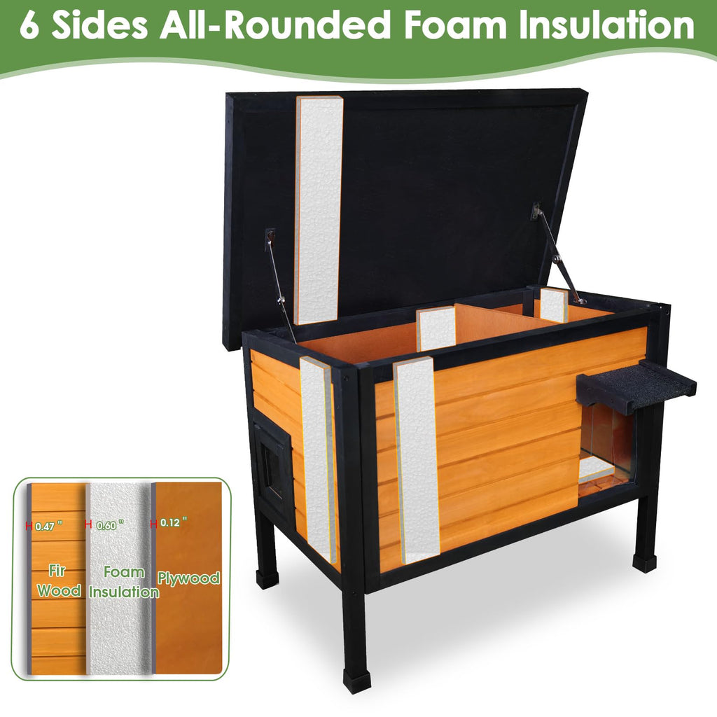 Outdoor Insulated Wooden Cat House I55770