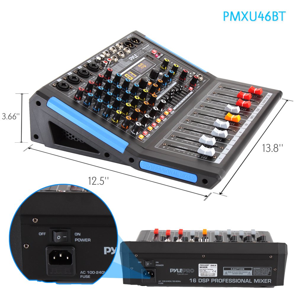 4-Channel Bluetooth Audio Mixer with USB and XLR C84409