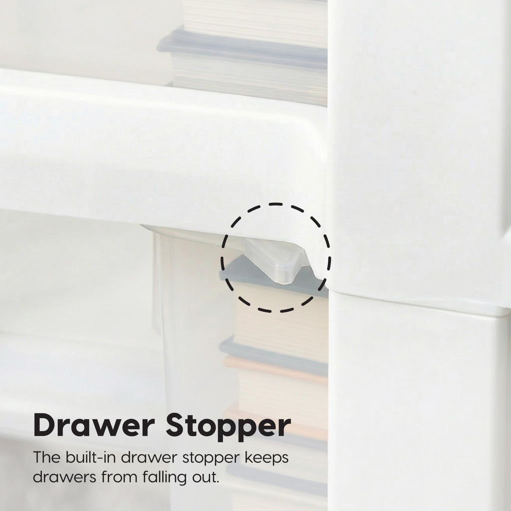 3 Drawer Slim Narrow Storage Organizer 2-Pack White Clear I39247