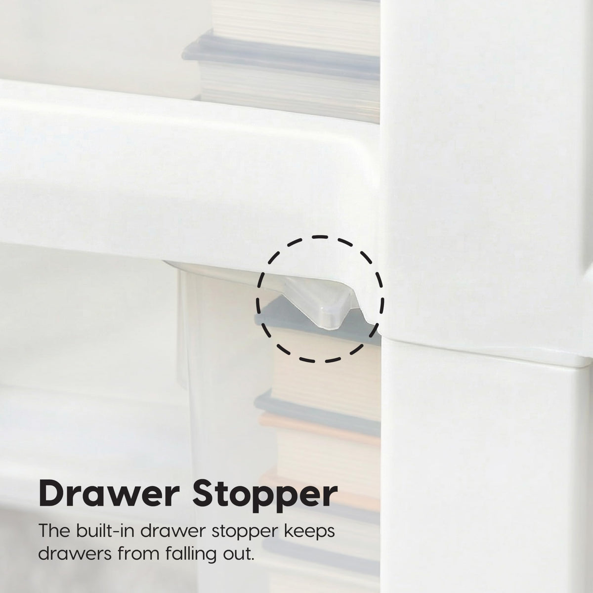 3 Drawer Slim Narrow Storage Organizer 2-Pack White Clear I39247