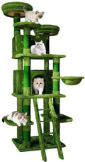 70.87'' Cat Tree Tower with Scratching Post and Hanging Hammock J6780