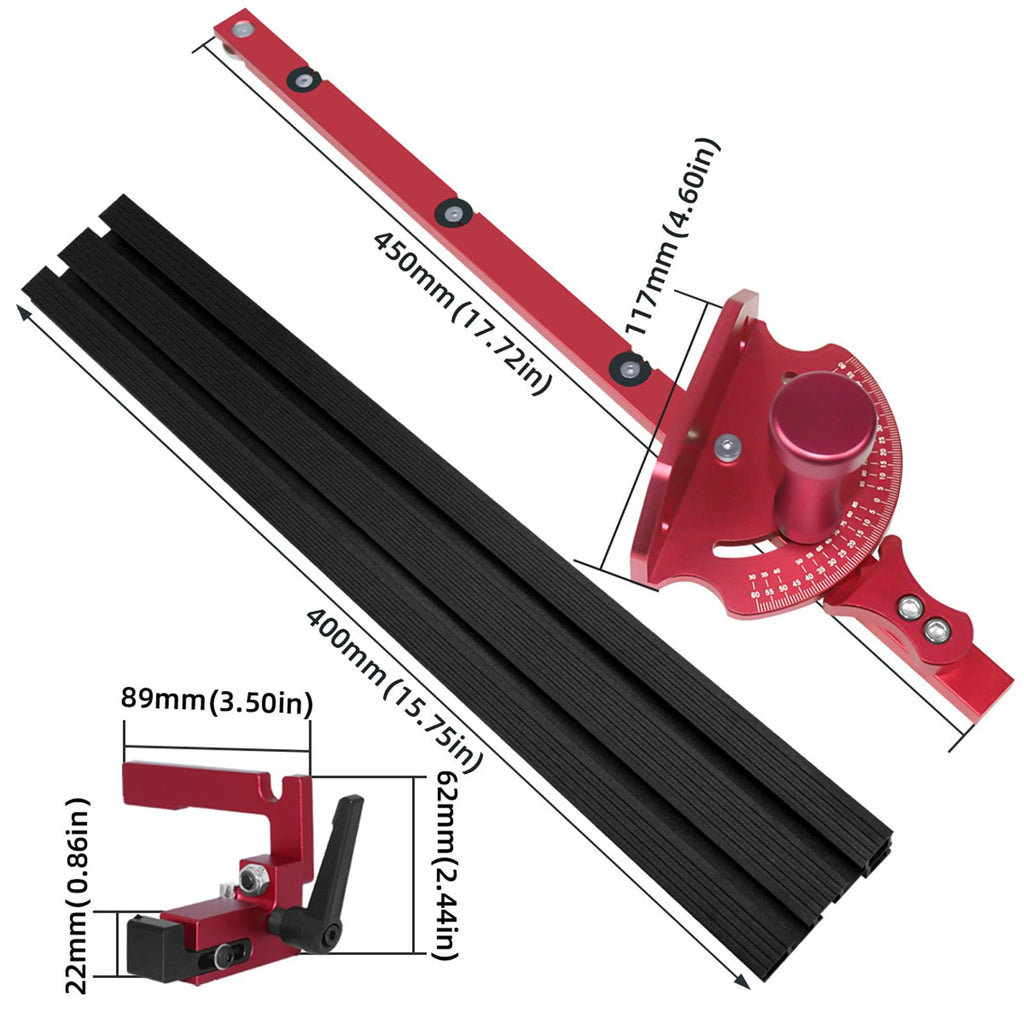 Miter Gauge with Miter Fence and 60 Degree Angled Ends O401