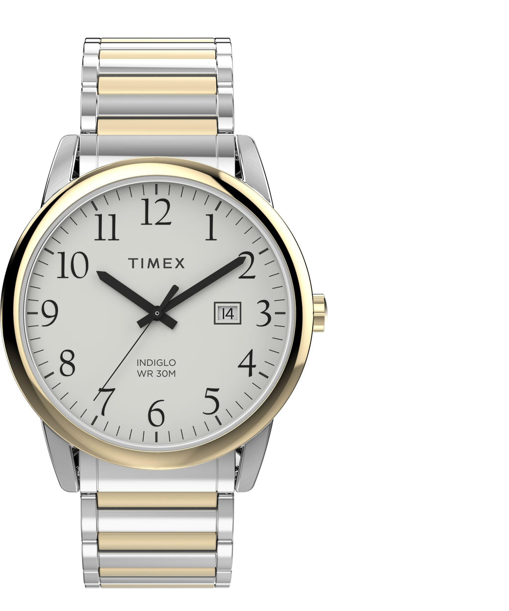 Men's 40mm Watch Two-Tone Expansion Band White Dial V4165