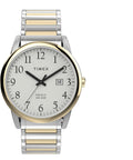 Men's 40mm Watch Two-Tone Expansion Band White Dial V4165