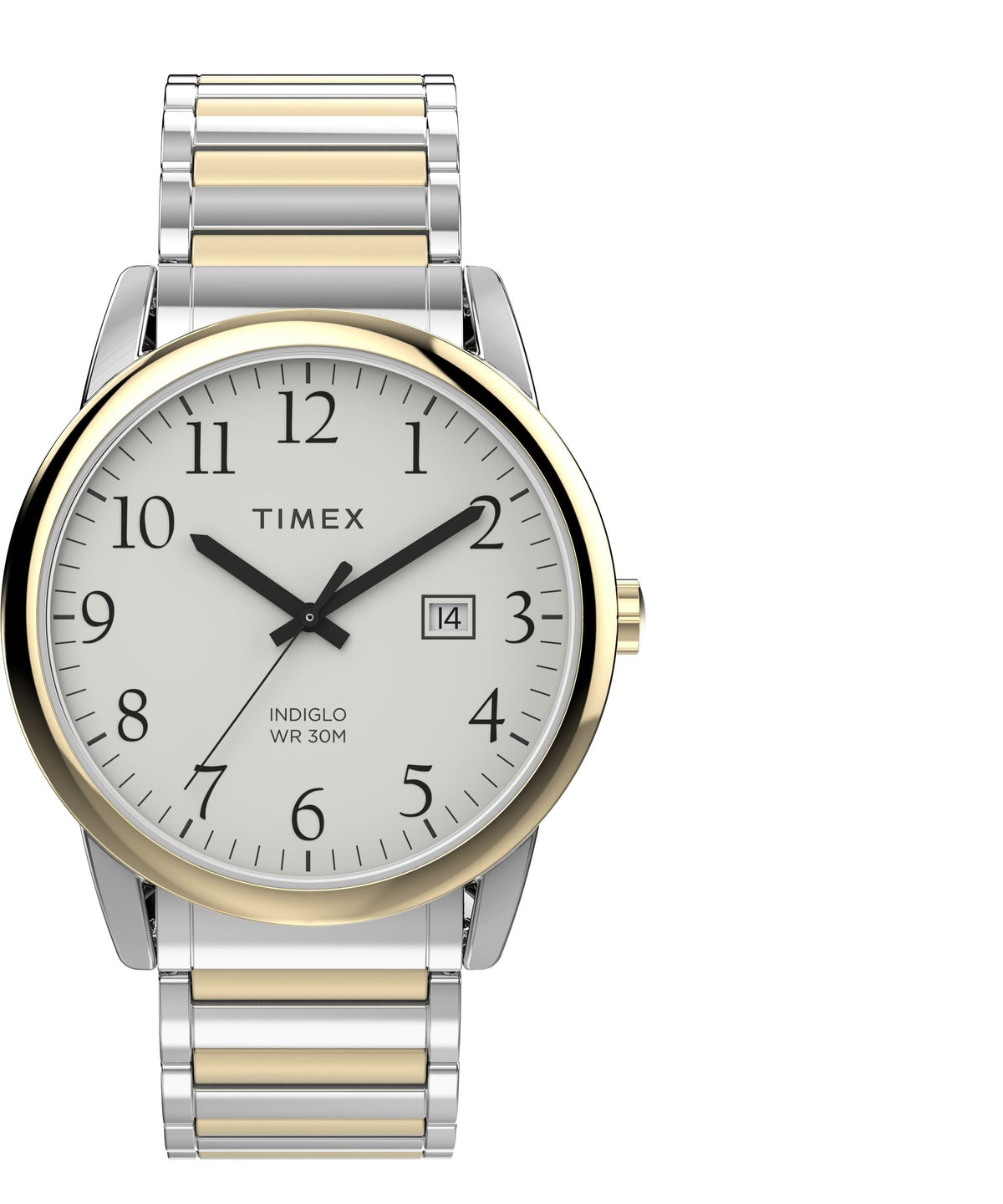 Men's 40mm Watch Two-Tone Expansion Band White Dial V4165