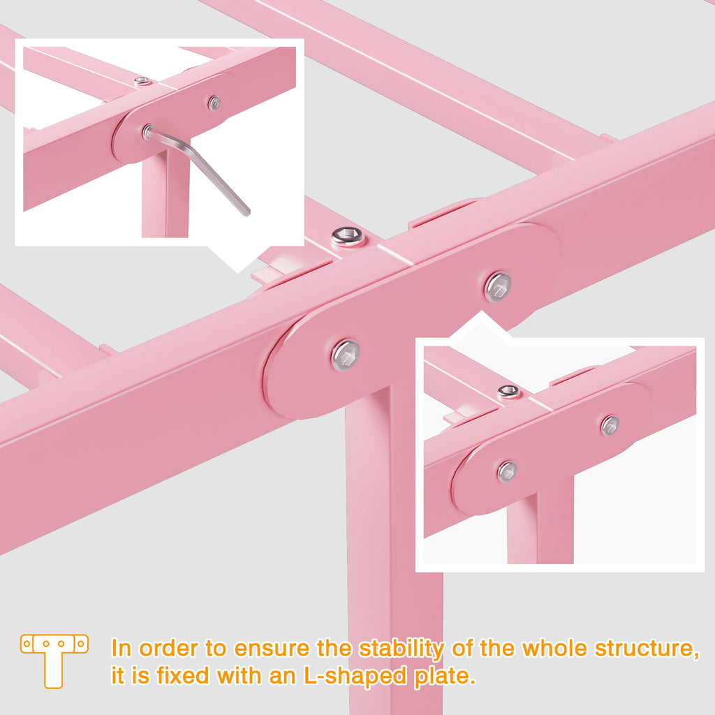 Twin Size Metal Bed Frame with Headboard and Footboard B663102