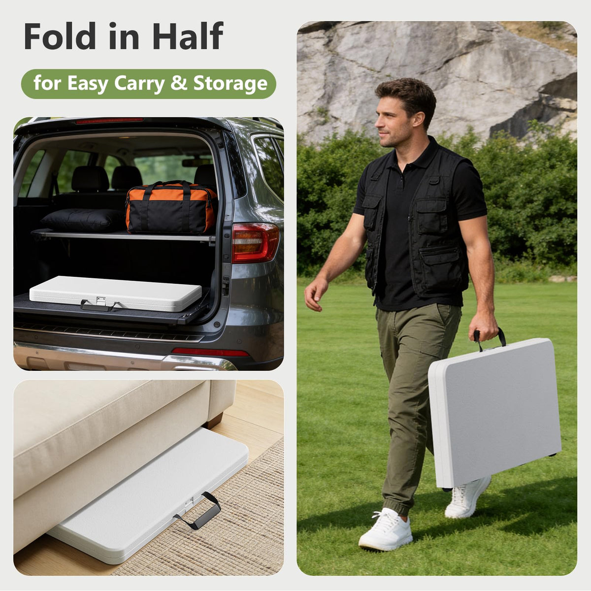 36 Inch Square Folding Card Table with Carrying Handle X4731