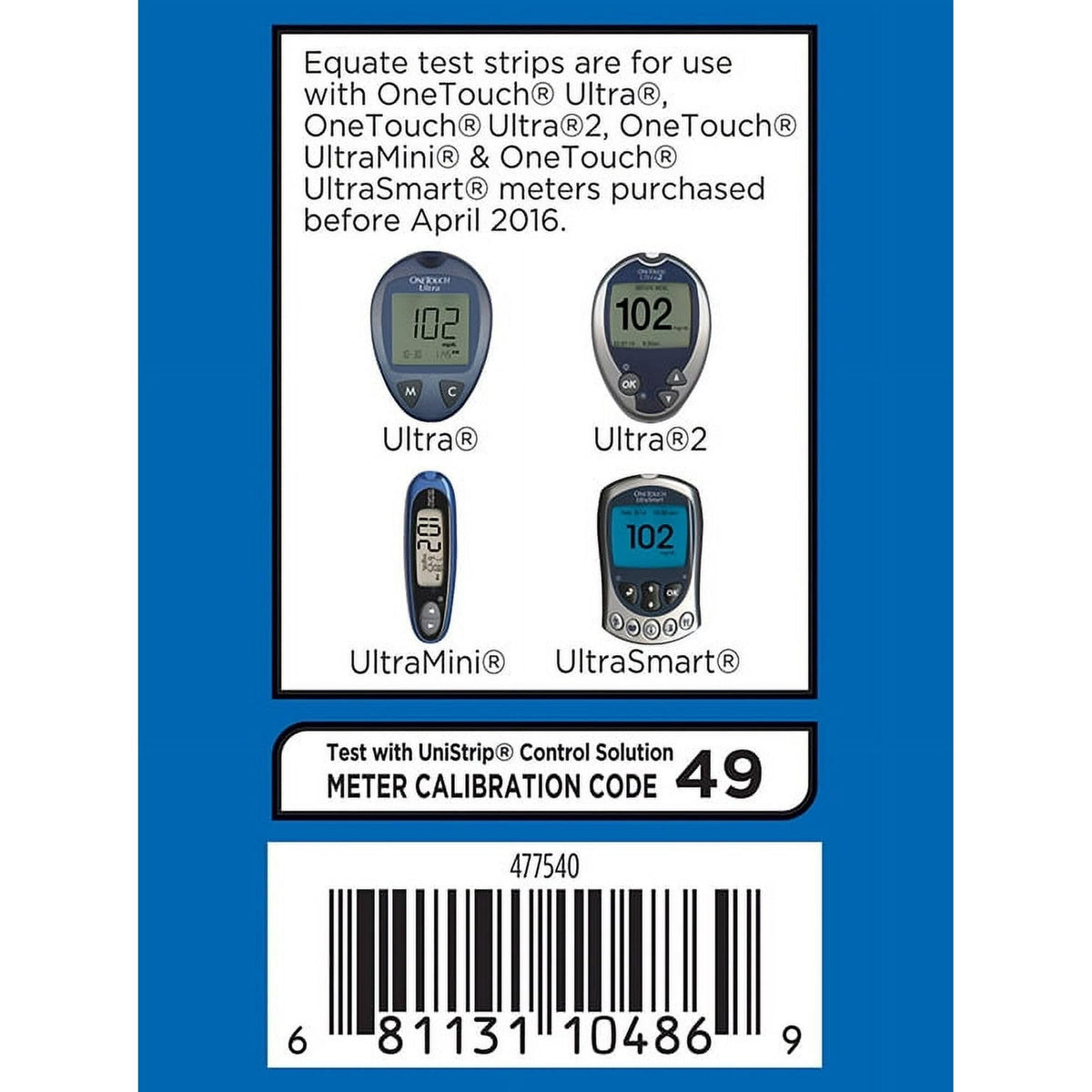 Blood Sugar Test Strips 50ct I71082