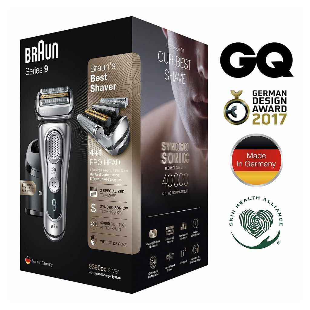 Electric Razor for Men, Waterproof Foil Shaver, Wet & Dry Shave, Silver C719678